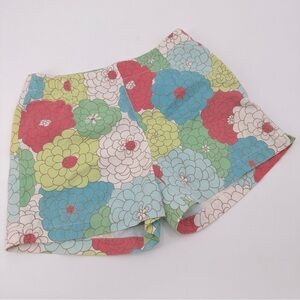 Boden Floral Side Zip 100% Cotton Shorts Size 8 Fit like a 4 6